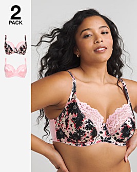 Pretty Secrets 2 Pack Laura FloralSpot Full Cup Wired Bras