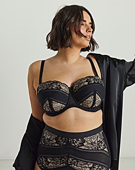 MAGISCULPT Lace And Mesh Underwire Padded Multiway Bra B-F - Black