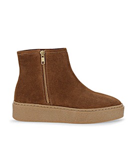 Paula Suede Flatform Boots Wide Fit