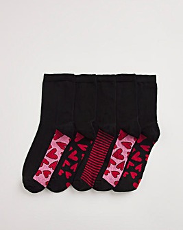 5 Pair Pack Ankle Socks Wide Fit