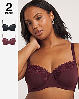 Dorina Curves Kelsea 2 Pack Full Cup Wired Bras