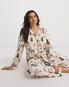Chelsea Peers Carnival Animals Print Organic Cotton Long Pyjama Set
