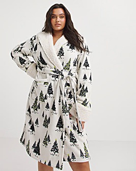 Chelsea Peers Christmas Tree Print Fleece Gown