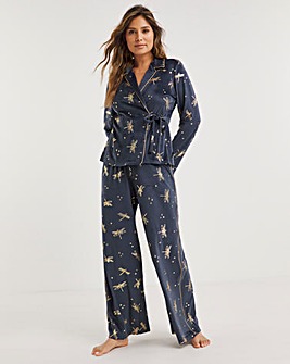Chelsea Peers Velour Dragonfly Print Long Pyjama Set