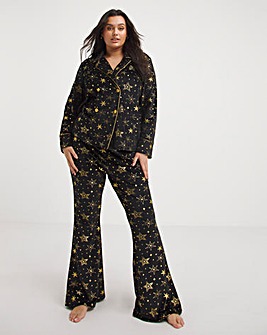 Chelsea Peers Velour Foil Christmas Star Print Pyjama Set