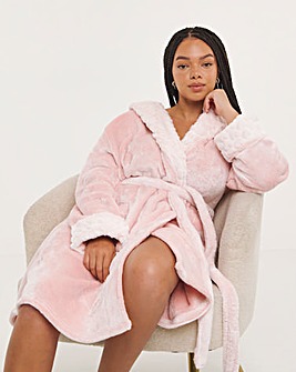Boux Avenue Heart Fur Trim Midi Robe