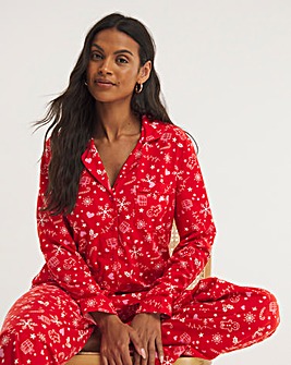 Boux Avenue Christmas Print Fleece Pyjamas in a Bag