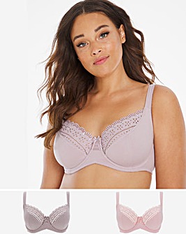 Pretty Secrets Jane 2 Pack PEARL/DUSK Full Cup Wired Bras