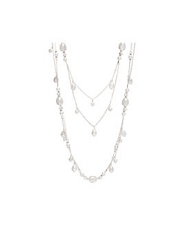 Mood Silver Mix Pearl Multirow Necklace