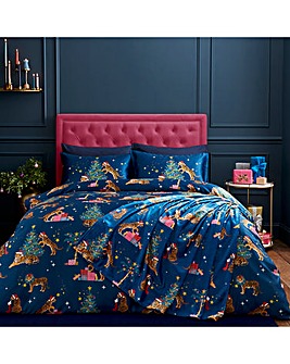 Catherine Lansfield Christmas Tiger Duvet Cover Set