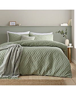 Catherine Lansfield Jacob Geo Duvet Set Sage