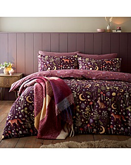 Catherine Lansfield Enchanted Twilight Duvet Set Plum