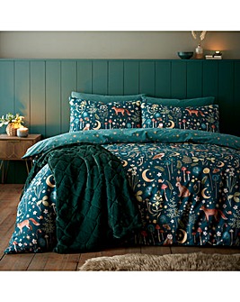 Catherine Lansfield Enchanted Twilight Duvet Set Green