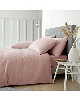 Catherine Lansfield Brushed Cotton Duvet Set - Pink