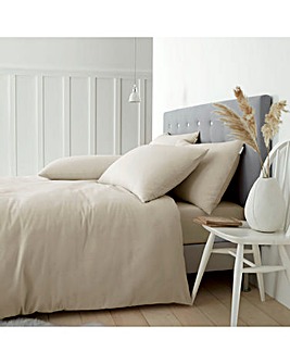 Catherine Lansfield Brushed Cotton Duvet Set - Neutral