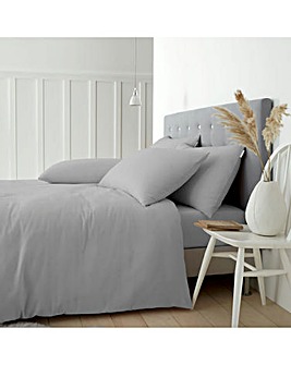 Catherine Lansfield Brushed Cotton Duvet Set - Grey