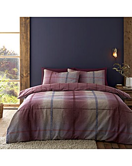 Catherine Lansfield Brushed Melrose Check Duvet Cover Set