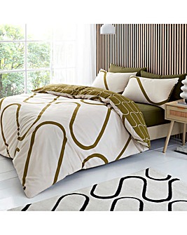 Catherine Lansfield Linear Curve Geometric Duvet Cover Set