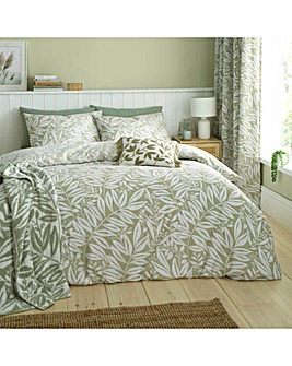 Catherine Lansfield Sorrel Leaf Duvet Cover Set - Green