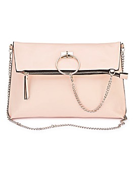 Pink Ring Detail Foldover Bag