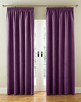 Faux Suede Pencil Pleat Thermal Blackout Lined Curtains