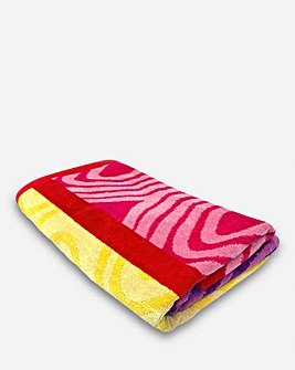 Red Stripe Jumbo Size Beach Towel