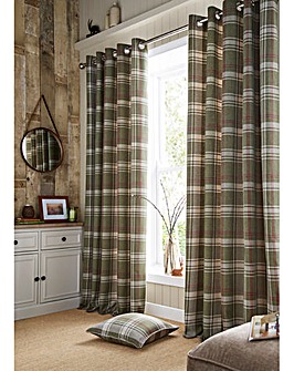 Highland Check Long Lined Curtains