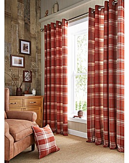 Highland Check Long Lined Curtains