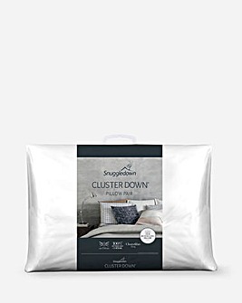 Snuggledown Clusterdown Medium Support Back Sleeper Pillow, 2 Pack