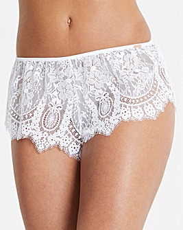 Figleaves Curve Adore Lace White French Knickers