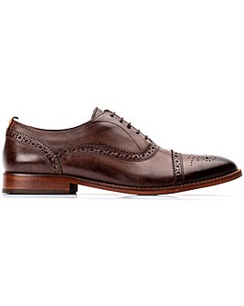 Base London Cast Washed Lace Up Brogue Shoe