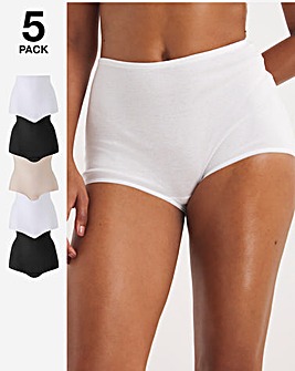 Pretty Secrets 5 Pack Black/White/Blush Cotton Comfort Shorts