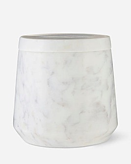 Off White Marble Cotton Jar