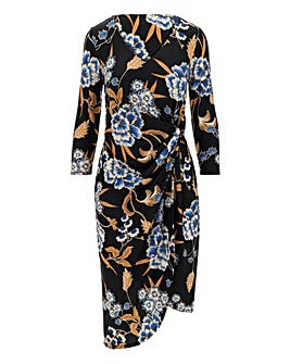 Folk Print Twist Knot Dress