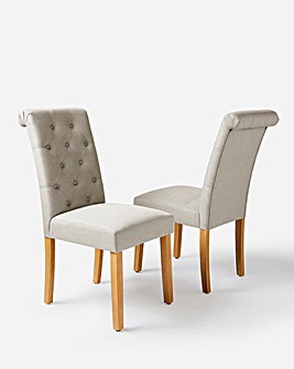 Ava Button Back Pair of Dining Chairs