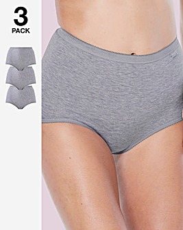Sloggi 3 Pack Basic Maxi Briefs, Grey Mix