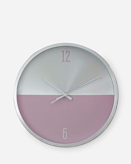 35cm Silver & Blush Clock