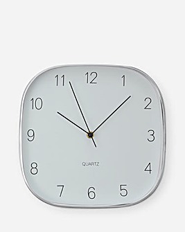 30cm Elko Square Silver Clock