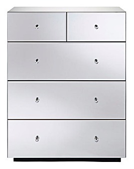 Mirage Ready Assembled Mirrored 3+2 Drawer Chest