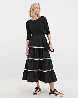 Ric Rac Tiered Maxi Skirt