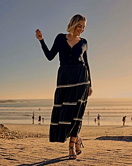 Black Tiered Maxi Skirt
