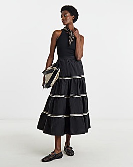 Black Tiered Maxi Skirt