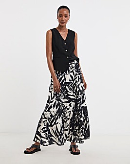 Cotton Cheesecloth Tiered Midi Skirt