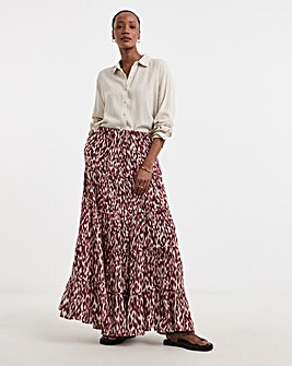 Purple Crinkle Tiered Maxi Skirt