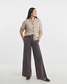 Mocha Jersey Wide Leg Trouser