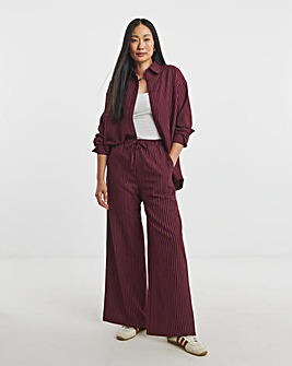 Stripe Drawstring Wide Leg Trouser