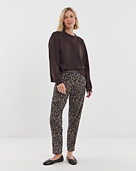 Animal Printed Jersey Tapered Leg Trouser