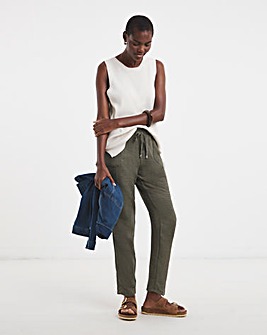 Khaki Textured Tapered Trouser