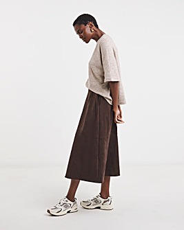 Suedette Midi Circle Skirt