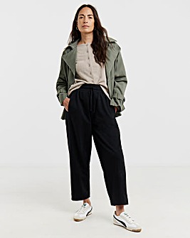 Black Barrel Leg Jersey Trouser
